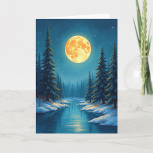 Winter Moonlit Stream Card