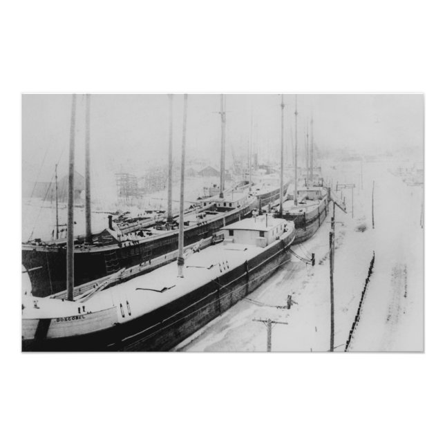 Winter Moorings Belle River Marine City Michigan Photo Print (Front)