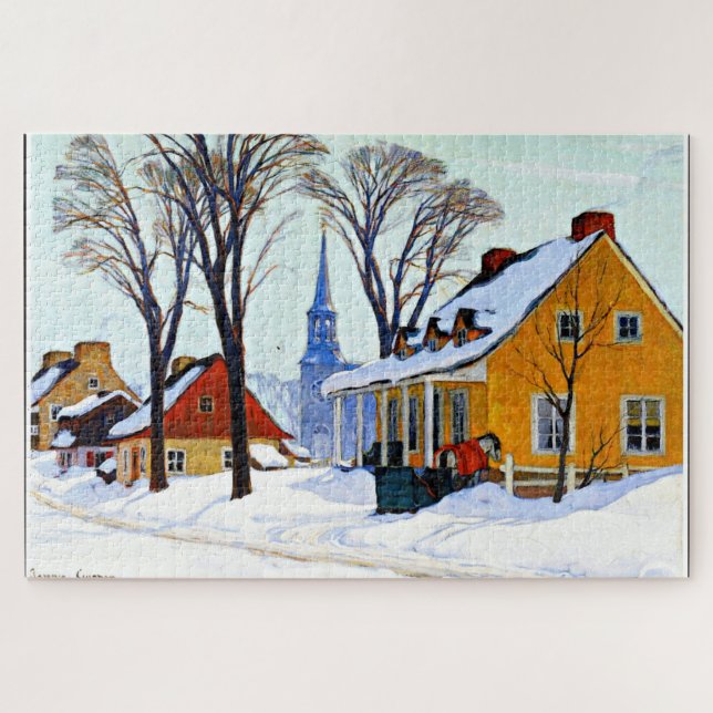 Winter Morning, fine art by Clarence Gagnon Jigsaw Puzzle (Horizontal)