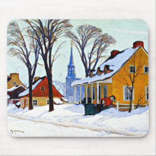 Winter Morning, fine art by Clarence Gagnon Mouse Mat