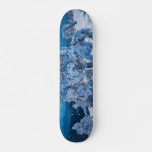 winter morning in field skateboard
