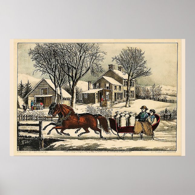 Winter Morning in the Country Currier & Ives Poster (Front)