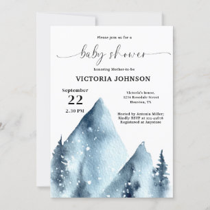Winter Mountain Baby Shower  Invitation