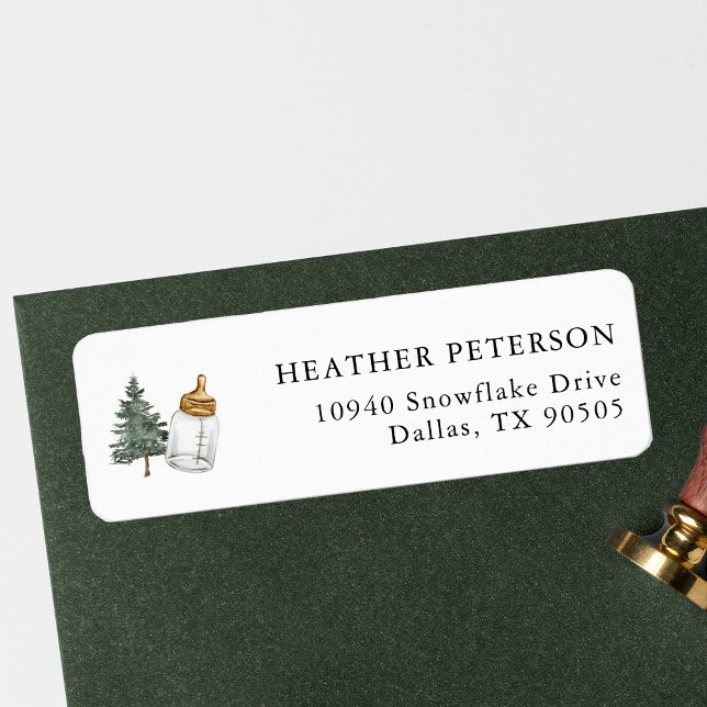 Winter Mountain Baby Shower Return Address (Creator Uploaded)