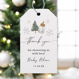 Winter Mountain Baby Shower Thank You Gift Tags