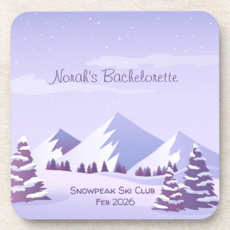 Winter Mountain Bachelorette Weekend Custom  Coaster