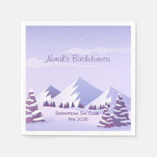 Winter Mountain Bachelorette Weekend Custom  Napkin