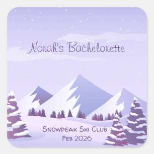 Winter Mountain Bachelorette Weekend Custom  Square Sticker