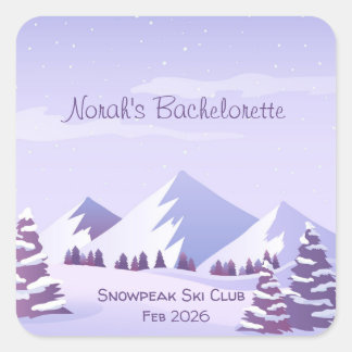 Winter Mountain Bachelorette Weekend Custom  Square Sticker