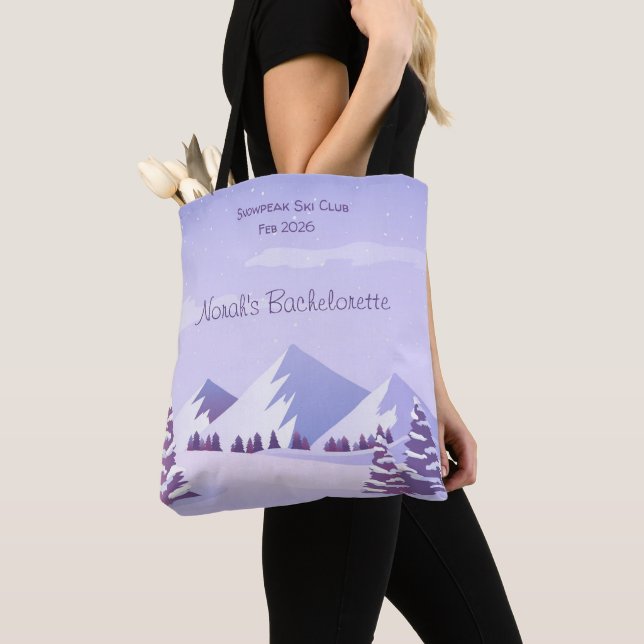 Winter Mountain Bachelorette Weekend Custom  Tote Bag (Close Up)