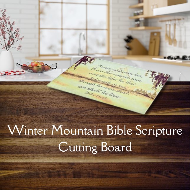 Winter Mountain Bible Scripture Cutting Board (Winter Mountain Bible Scripture Cutting Board)