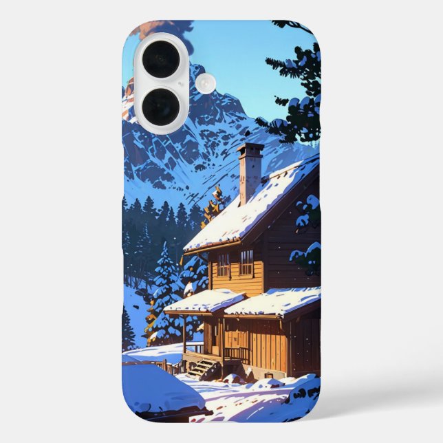 Winter Mountain Cabin Case-Mate iPhone Case (Back)