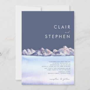 Winter Mountain Evening All In One Wedding Invitation