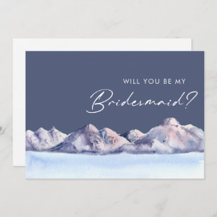 Winter Mountain Evening Bridesmaid Proposal Invitation
