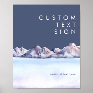 Winter Mountain Evening Cards and Gifts Custom Poster