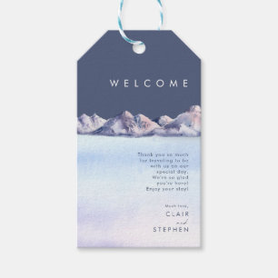 Winter Mountain Evening Wedding Welcome Gift Tags