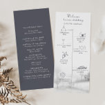 Winter Mountain Forest Timeline Wedding  Program Programme<br><div class="desc">This winter mountain forest timeline wedding program is perfect for a destination wedding. The design features a hand-painted forest on hills and mountains in an idyllic winter scene.</div>