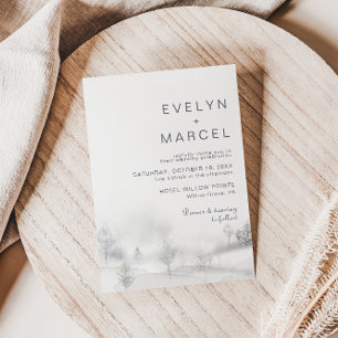 Winter Mountain Forest Wedding  Invitation