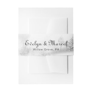 Winter Mountain Forest Wedding Invitation Belly Band