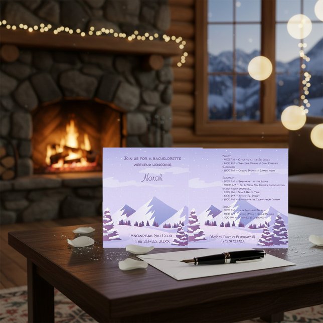 Winter Mountain Getaway Bachelorette Weekend  Invitation (Creator Uploaded)