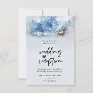 Winter Mountain Lake Reception  Invitation