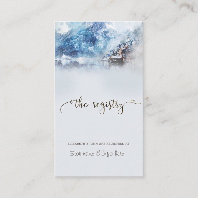 Winter Mountain Lake Registry  Enclosure Card (Front)