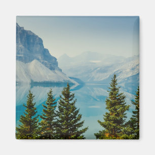 winter mountain lakes magnet