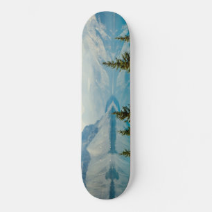 winter mountain lakes skateboard
