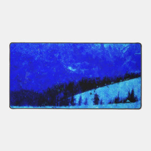 Winter Mountain Landscape Artistic Painting Desk Mat