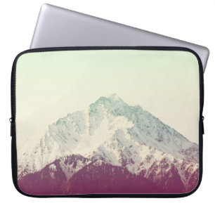 Winter mountain peak, hipster vintage filter laptop sleeve