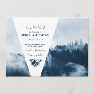Winter Mountain Pines Wedding Invitation