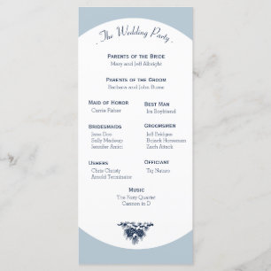 Winter Mountain Pines Wedding Program Light Programme