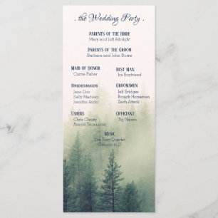Winter Mountain Pines Wedding Program Programme