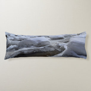 Winter Mountain River – Wild Nature Romania Body Cushion