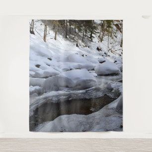 Winter Mountain River – Wild Nature Romania Tapestry