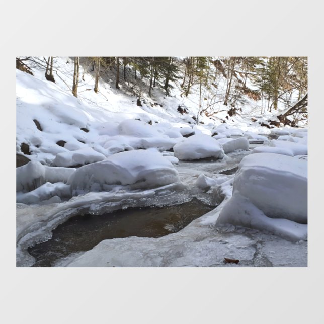 Winter Mountain River – Wild Nature Romania Window Cling (Sheet)