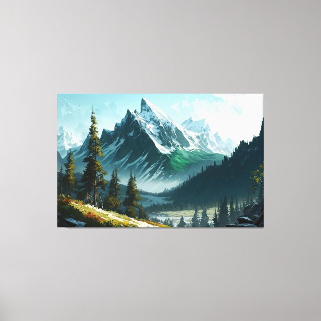 Winter Mountain Scene  Canvas Print (Front)