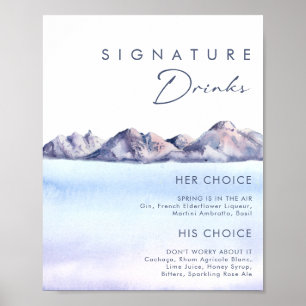 Winter Mountain Signature Drinks Sign