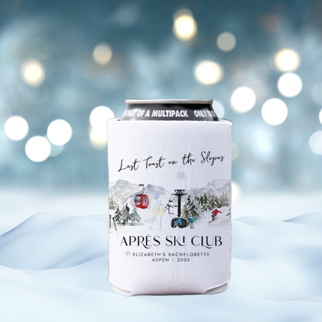 Winter Mountain | Ski Bachelorette Party Can Cooler (Creator Uploaded)