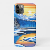 Winter Mountain Sunset Glow