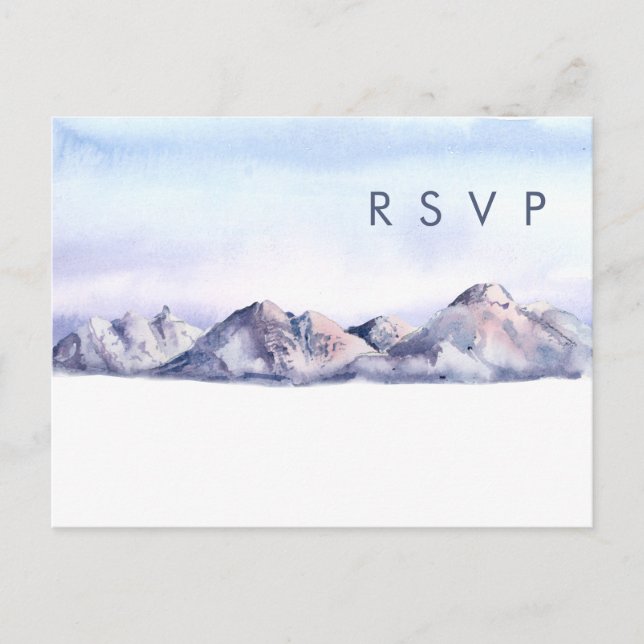 Winter Mountain Sunset Song Request RSVP Card (Front)