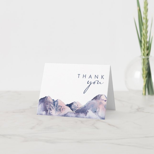 Winter Mountain Thank You Card (Front)