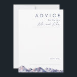 Winter Mountain Wedding Advice Card<br><div class="desc">This Winter Mountain wedding advice card is just what you've been looking for to complete your simple rustic moody wedding. Designed with pink and blue pastel watercolor that blends beautifully into navy and blush highlights all of which perfectly capture an evening in nature. It is sure to bring your minimalist...</div>