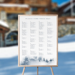 Winter Mountain Wedding Alphabetical Seating Chart