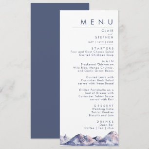 Winter Mountain Wedding Dinner Menu