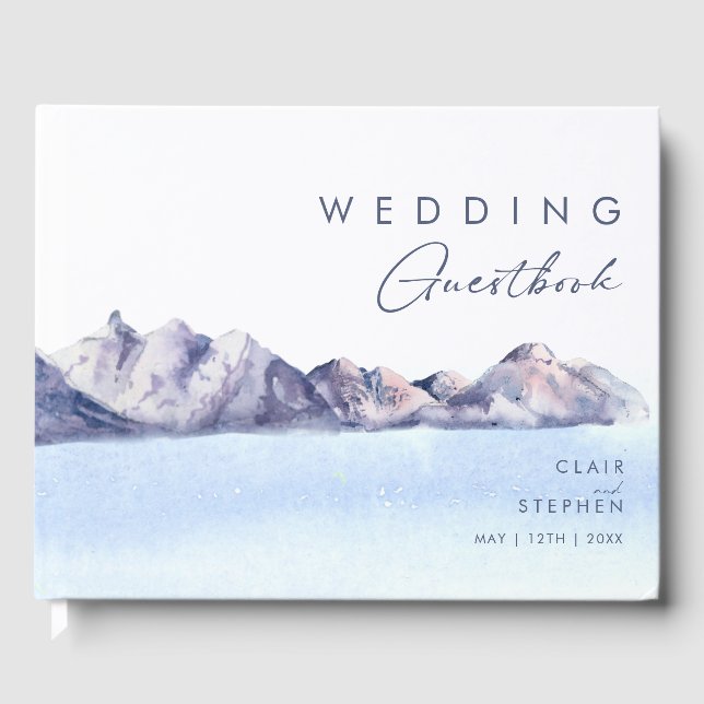 Winter Mountain Wedding Guest Book (Front)