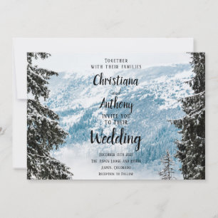 Winter Mountain Wedding Invitation