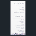 Winter Mountain Wedding Program Programme<br><div class="desc">This Winter Mountain wedding program is just what you've been looking for to complete your simple rustic moody wedding. Designed with pink and blue pastel watercolor that blends beautifully into navy and blush highlights all of which perfectly capture an evening in nature. It is sure to bring your minimalist colorado...</div>