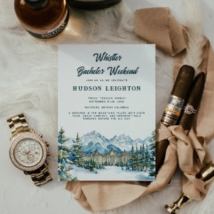 Winter Mountain Whistler Bachelor Weekend Invitation
