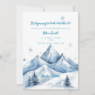 winter mountains 50th birthday invitation